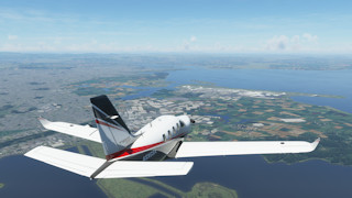 Flyover of Auckland International on the bay